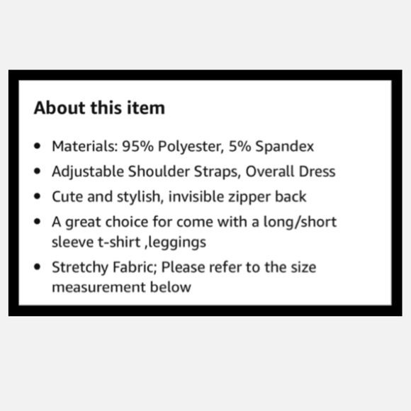 New Overall Skaters Skirt with adjustable strap - Picture 3 of 3